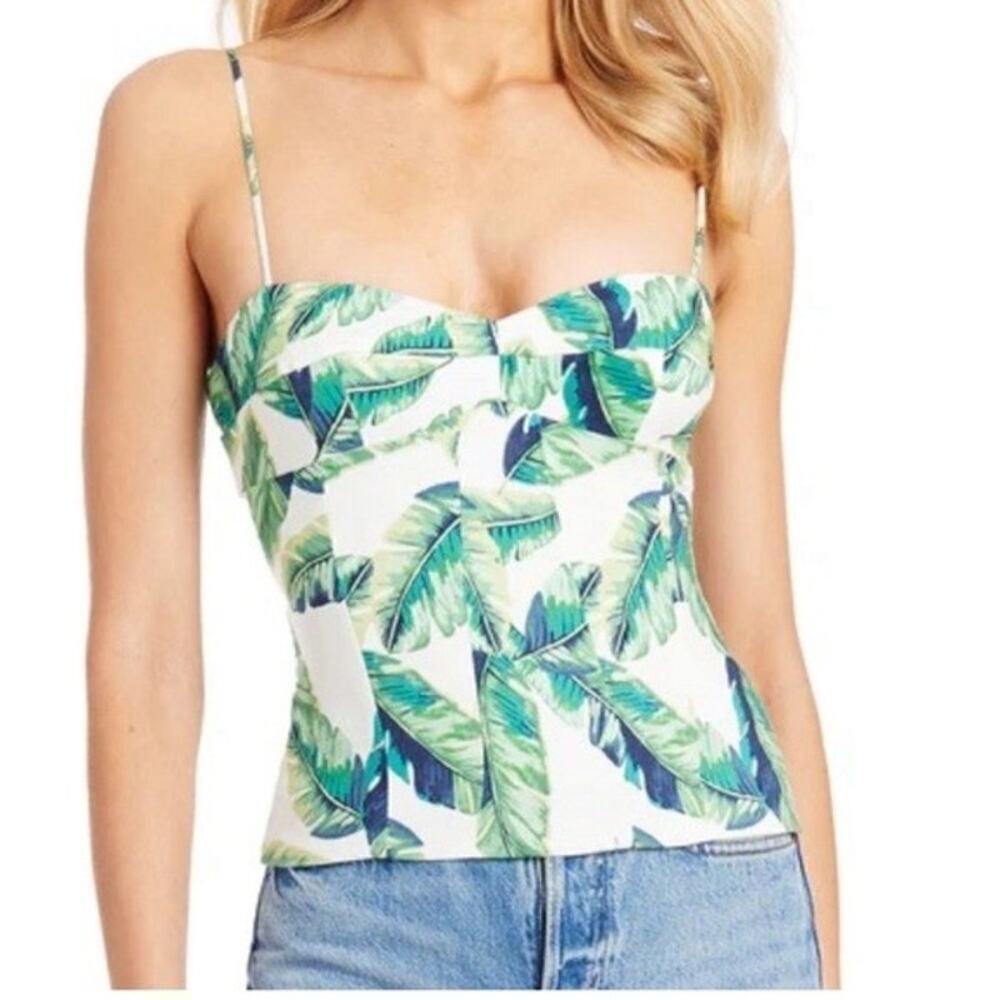 Amanda Uprichard Tropical Print Finola Corset Top (M)